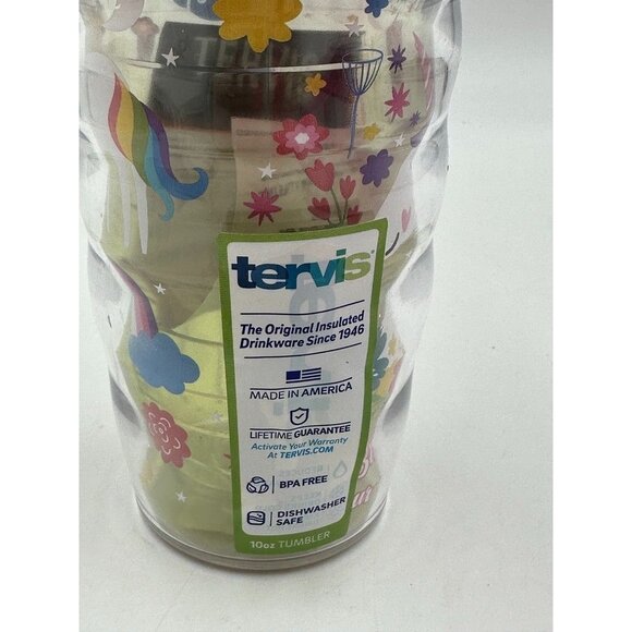 Tervis Kids Wavy 10 ounce tumbler Unicorn Believe in Your Dreams Pink Lid - Picture 5 of 9